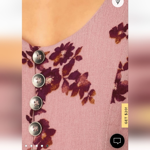 Amaryllis Mauve Pink Floral Print Button Front Mini Dress, Size M, NWOT - Picture 5 of 5